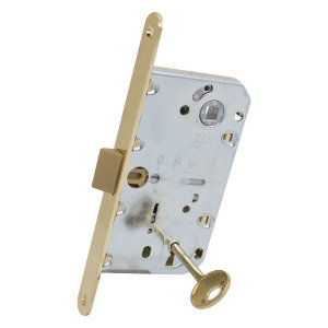 AGB Art. B011015003 Механизм для межкомнатных дверей Mediana Evolution Patent с ключом латунь 90мм