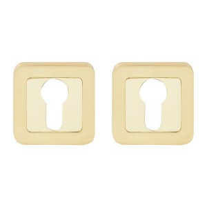 Накладка дверная под ключ RDA Cube, Sens RY-40 полированная латунь/матовая латунь (34772)