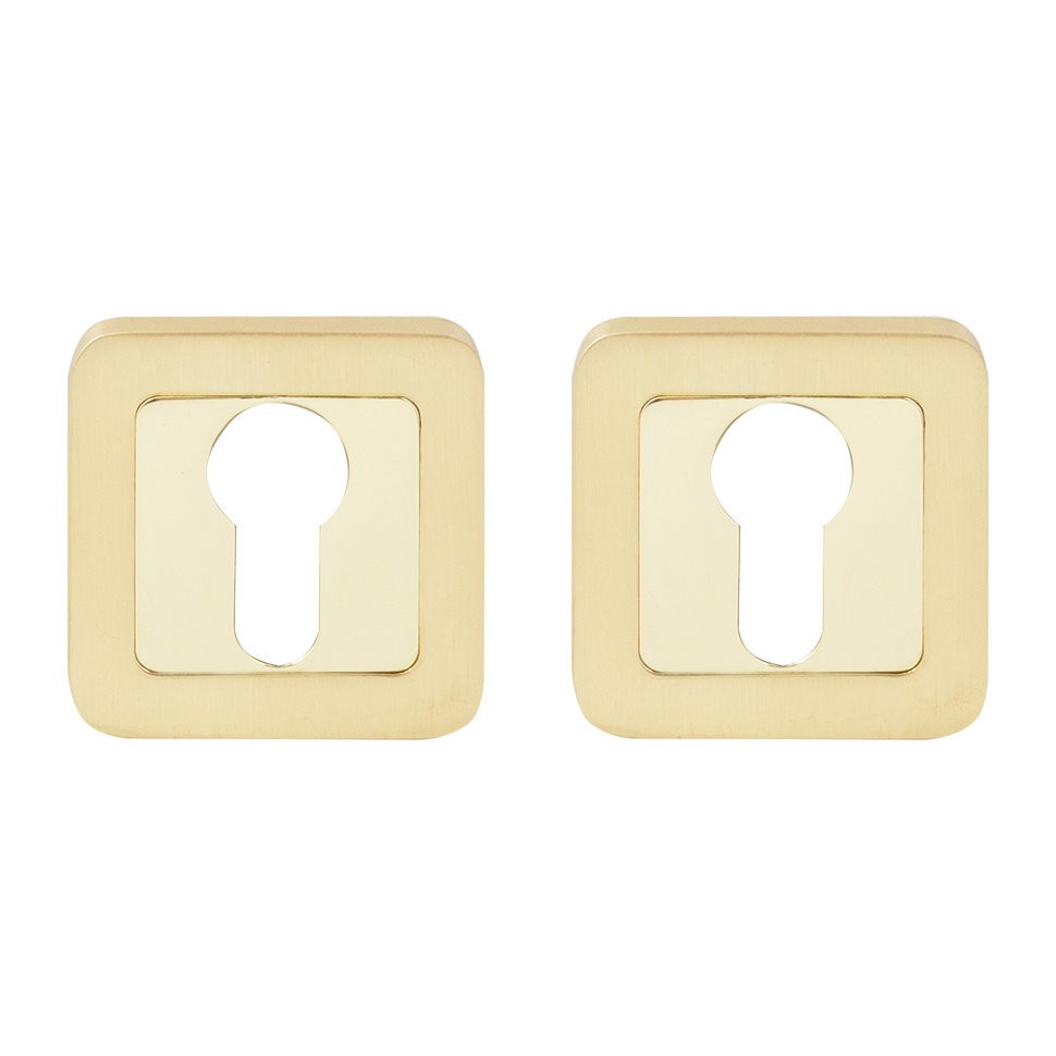 Накладка дверная под ключ RDA Cube, Sens RY-40 полированная латунь/матовая латунь (34772)