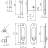 Комплект для раздвижных дверей RDA (ручка SL-155 + замок RDA с отв планкой 4120) полированная латунь (24951)