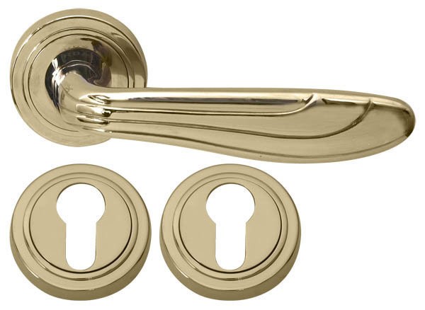 Дверная ручка RDA 5365 с накладками под поворотник титановое золото (14859)