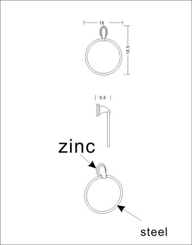 Круг для полотенец Arino 31-серия, хром полированный (4955)