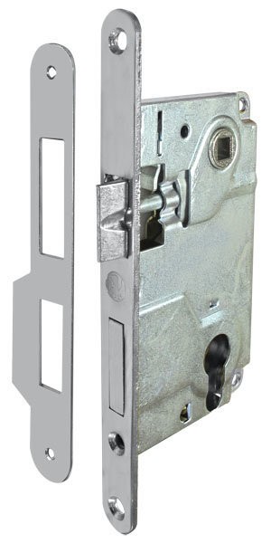 Механизм замка STV JNI9171 никель     85мм с ответной планкой 2106 с ровным отбойником (sale) (5836)