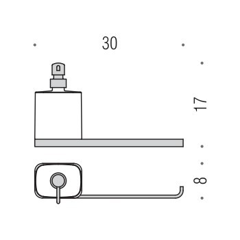 Colombo W4274 Time Дозатор жидкого мыла+вешалка одинарная хром/стекло