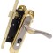 Комплект для входной двери Bruno (ручка на планке 55910К6+замок 968-45 без цилиндра) мат никель /золото (36760)