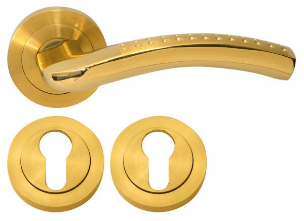 Дверная ручка RDA Milla с накладками под ключ золото (11231)