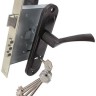 Комплект для входной двери BRUNO BR-55 (ручка на планке + сувальдный замок CY-5555F + 5кл) коричневый (33410)