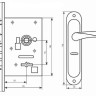 Комплект для входной двери BRUNO BR-55 (ручка на планке + сувальдный замок CY-5555F + 5кл) черный (33411)